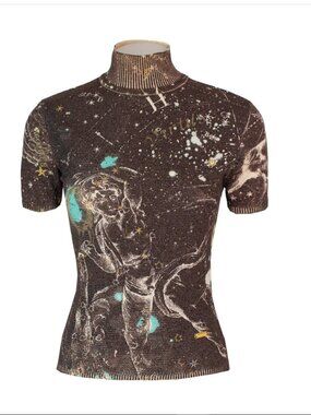 Roberto Cavalli Constellation Astrology Wool Top